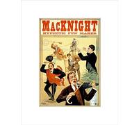 Wee Blue Coo MACKNIGHT THE MAGICIAN VINTAGE ADVERT BLACK FRAMED ART PRINT PICTURE B12X2524
