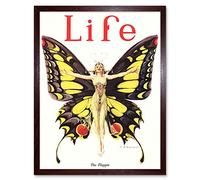 Wee Blue Coo Magazine 1922 Life Butterfly Dancer Art Print Framed Poster Wall Decor 12X16 Inch