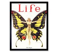 Wee Blue Coo Magazine 1922 Life Butterfly Flapper Dancer Home Decor 12X16" Framed Wall Art Print