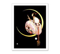 Wee Blue Coo Magazine Cover 1917 Crescent Moon Woman Artwork Framed Wall Art Print 18X24 Inch