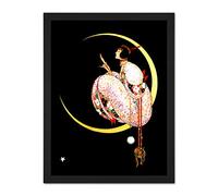 Wee Blue Coo Magazine Cover 1917 Crescent Moon Woman Artwork Framed Wall Art Print 18X24 Inch