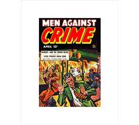 Wee Blue Coo MAGAZINE COVER 1951 MEN AGAINST CRIME SHOOT OUT GUNS FRAMED ART PRINT B12X10744