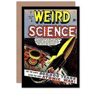Wee Blue Coo MAGAZINE COVER 1951 WEIRD SCIENCE SCI FI ATOMIC WAR SPACE GREETINGS CARD