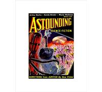 Wee Blue Coo MAGAZINE COVER ASTOUNDING SCIENCE FICTION ROBOT ALIEN CITY ART PRINT B12X12118
