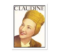 Wee Blue Coo Magazine Cover Claudine Woman Head Scarf Smile Face France Large Framed Art Print Poster Wall Decor 18x24 inch