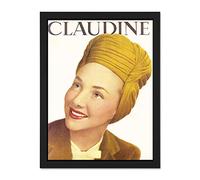 Wee Blue Coo Magazine Cover Claudine Woman Head Scarf Smile Face France Large Framed Art Print Poster Wall Decor 18x24 inch
