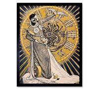 Wee Blue Coo Magazine Cover Jugend Clock Nouveau Art Print Framed Poster Wall Decor 12x16 inch