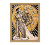 Wee Blue Coo Magazine Cover Jugend Clock Nouveau Artwork Framed Wall Art Print 18X24 Inch