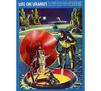 Wee Blue Coo Magazine Cover Vintage Life On Uranus Fantastic Adventures 1940 Art Print Poster Wall Decor 12X16 Inch