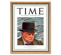 Wee Blue Coo Magazine War 1941 Winston Churchill 'Man Of The Year' Time Art Print Framed Poster Wall Decor 12X16 Inch