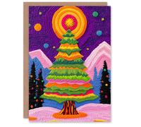 Wee Blue Coo Magical Winter Wonderland Colourful Festive Xmas Christmas Card Wee Blue Coo Multicolor