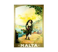 Wee Blue Coo Malta Island Mediterranean Sea Harbour Boat Picture Wall Art Print
