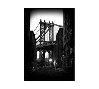 Wee Blue Coo Manhattan Bridge Black White Architecture Photo Picture Wall Art Print