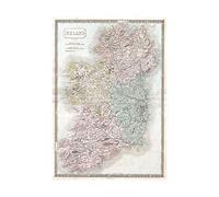 Wee Blue Coo Map 1850 Hall Ireland Frame Wooden Gift Wall Art Print