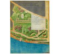 Wee Blue Coo Map Antique 1817 Baltard Paris Coal Market Project Plan Wall Art Print