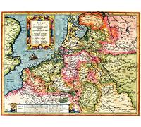 Wee Blue Coo MAP ANTIQUE BELGIUM MERCATOR COLOUR 30X40 CMS FINE ART PRINT ART POSTER BB8150