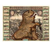 Wee Blue Coo Map Antique Belgium Netherlands Lion Sword Art Large Art Print Poster Wall Decor 18x24 inch
