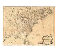 Wee Blue Coo Map Antique Eastern Seaboard 1763 North America Atlantic Ocean Art Print Poster Wall Decor 12X16 Inch