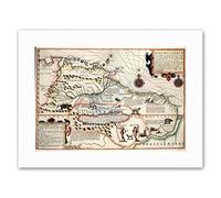 Wee Blue Coo Map Antique Guyana Caribbean South America Canvas Art Print