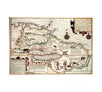 Wee Blue Coo Map Antique Guyana Caribbean South America Wall Art Print