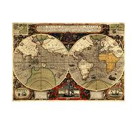 Wee Blue Coo Map Antique Hemisphere Globe World Wall Art Print