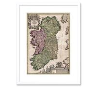 Wee Blue Coo Map Antique Kingdom Homann Ireland Eire Ulster Hibernia Framed Wall Art Print