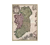 Wee Blue Coo Map Antique Kingdom Homann Ireland Eire Ulster Wall Art Print