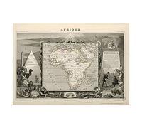 Wee Blue Coo Map Antique Levasseur Africa Continent Wall Art Print