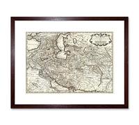 Wee Blue Coo Map Antique Middle East Iran Persia De L'isle Picture Framed Wall Art Print