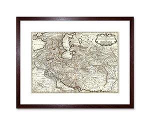 Wee Blue Coo Map Antique Middle East Iran Persia De L'isle Picture Framed Wall Art Print