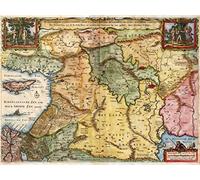 Wee Blue Coo Map Antique Near East Visscher Holy Land 30X40 Cms Fine Art Print Art Poster Bb8200