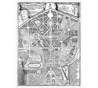 Wee Blue Coo Map Antique Palace Plan De Fer Versailles Park Gardens Art Print Poster Wall Decor 12X16 Inch
