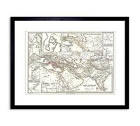 Wee Blue Coo Map Antique Spruner Persian Empire Framed Wall Art Print