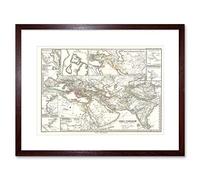 Wee Blue Coo Map Antique Spruner Persian Empire Framed Wall Art Print