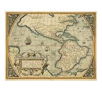 Wee Blue Coo Map Antique Vintage Mexico South America Pacific Ocean Spain Art Print Poster Wall Decor 12X16 Inch