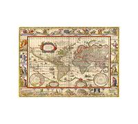 Wee Blue Coo Map Antique World Decorative Ornate Wall Art Print