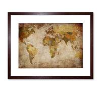 Wee Blue Coo Map Globe World Atlas Antique Style Modern Layout Picture Framed Wall Art Print