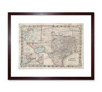 Wee Blue Coo Map Illustrated Antique Colton Texas Framed Wall Art Print