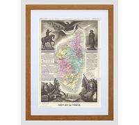 Wee Blue Coo Map Illustrated Antique Levasseur Corsica Framed Wall Art Print