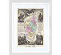 Wee Blue Coo Map Illustrated Antique Levasseur Corsica Framed Wall Art Print