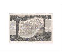 Wee Blue Coo Map Illustrated Antique Levasseur Var Wall Art Print