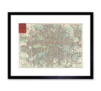 Wee Blue Coo Map Illustrated Antique Philip London Framed Wall Art Print