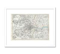 Wee Blue Coo Map Illustrated Antique Sduk London Framed Wall Art Print