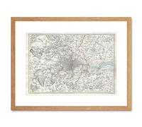 Wee Blue Coo Map Illustrated Antique Sduk London Framed Wall Art Print