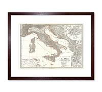 Wee Blue Coo Map Illustrated Antique Spruner Italy Battle Actium Art Framed Wall Art Print