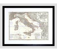 Wee Blue Coo MAP ILLUSTRATED ANTIQUE SPRUNER ITALY BATTLE ACTIUM ART PRINT B12X4981