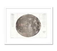 Wee Blue Coo Map Illustrated Antique Usgs Lunar Ray Moon Framed Wall Art Print