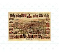 Wee Blue Coo Map Los Angeles California 1891 Wall Art Print