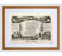 Wee Blue Coo Map Old France Levasseur Mayenne Department Framed Wall Art Print