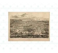 Wee Blue Coo Map Philadelphia Birds Eye Wall Art Print